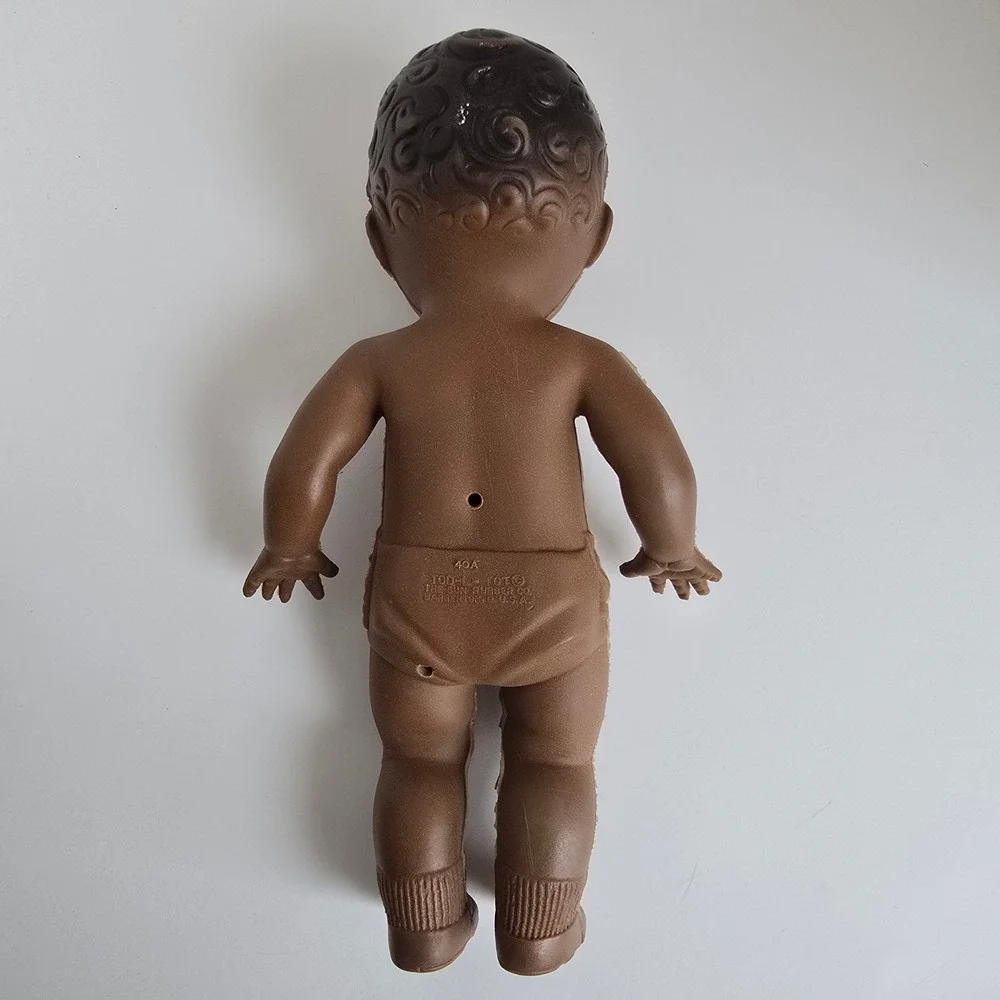 Sun Rubber Co Tod-L-Dee Baby Doll Vintage Brown 10in 1950s Kitsch Toy 49A